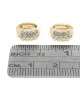 3 Row Diamond Huggie Earrings in Gold